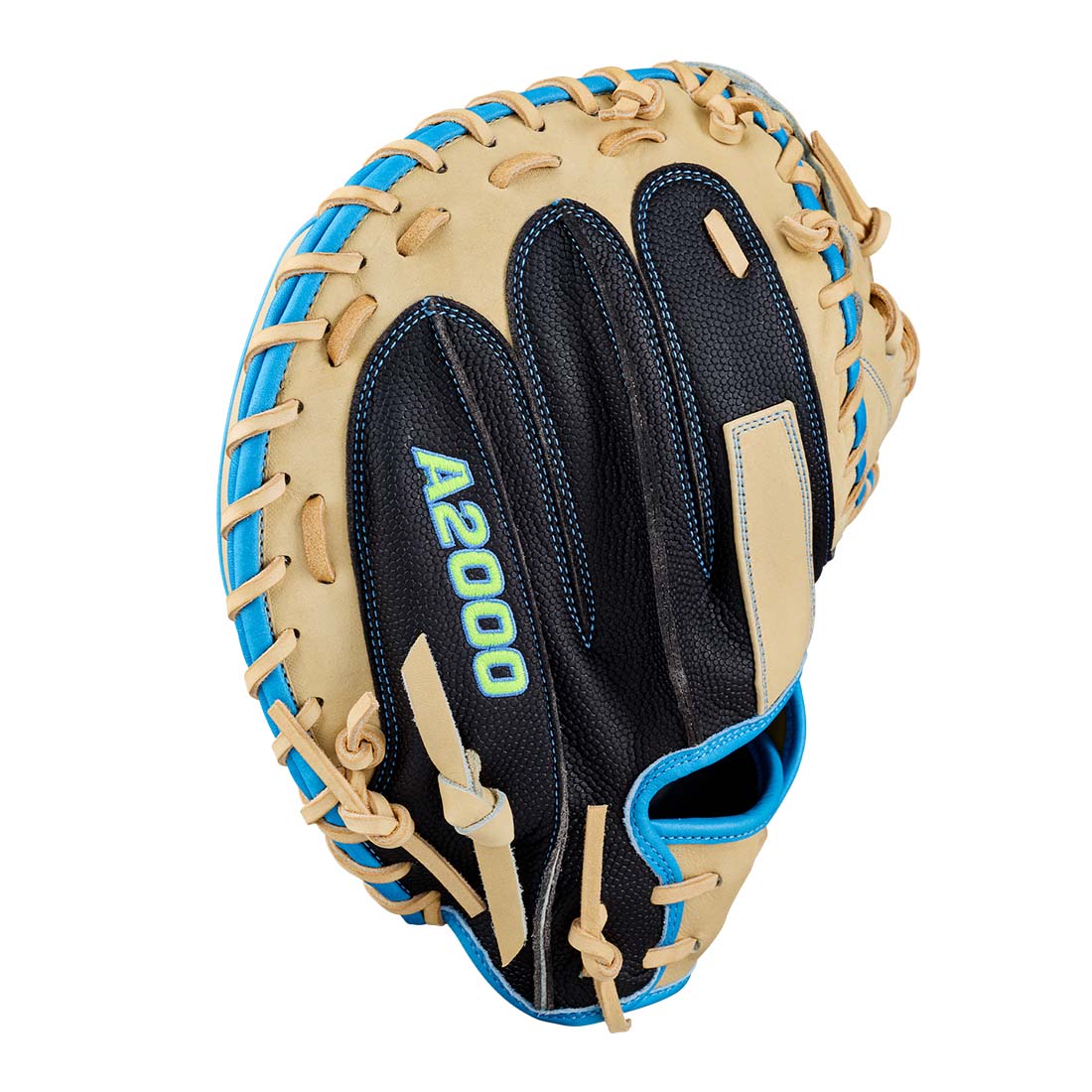 Wilson A2000 M23SS 33.50" Catcher's Mitt WBG06201RT335 - Blonde Black Sky Blue - HIT a Double - 4