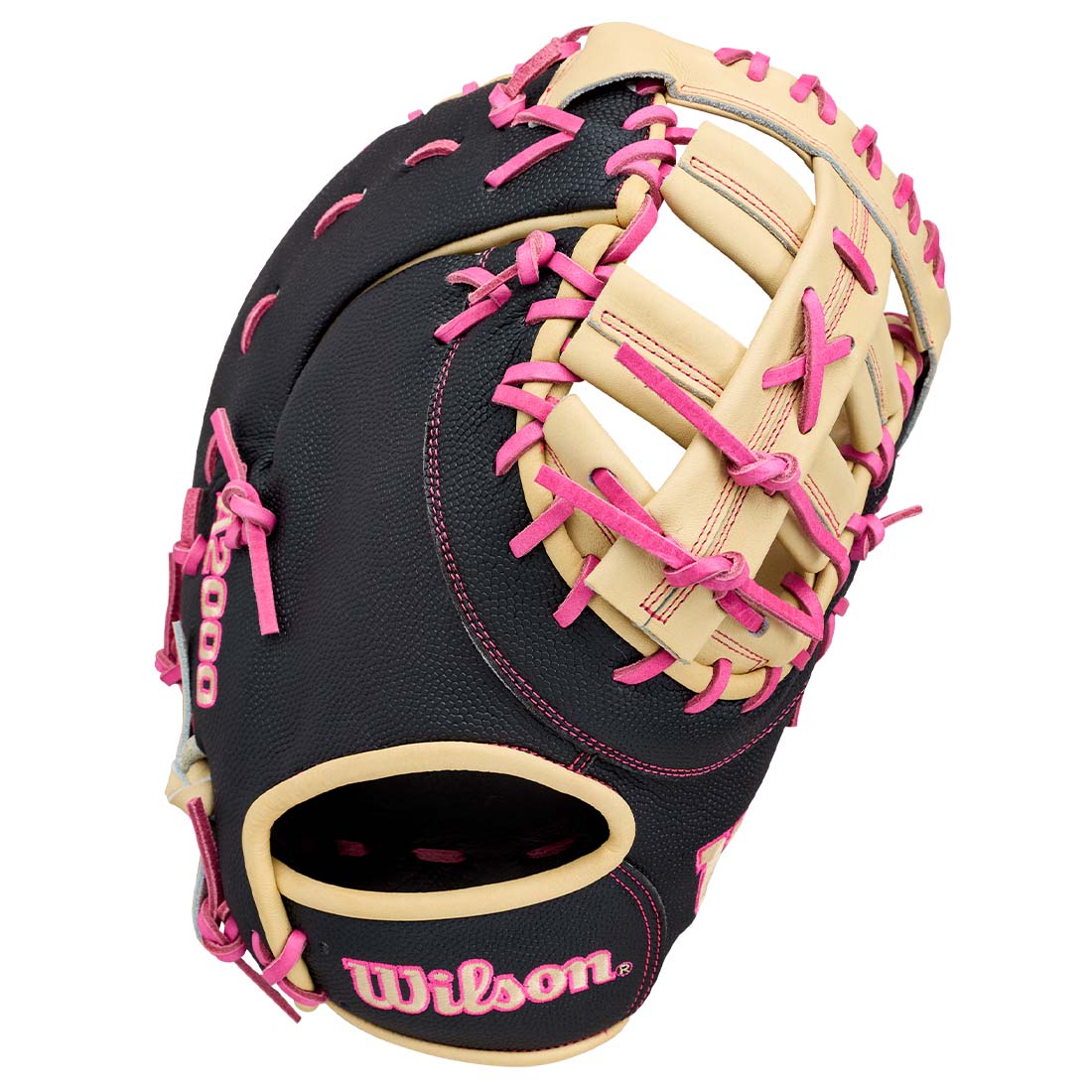 Wilson A2000 1673SS 13.00" 1st Base Mitt WBG06301RT13 - Blonde Black Flaming - HIT a Double - 1