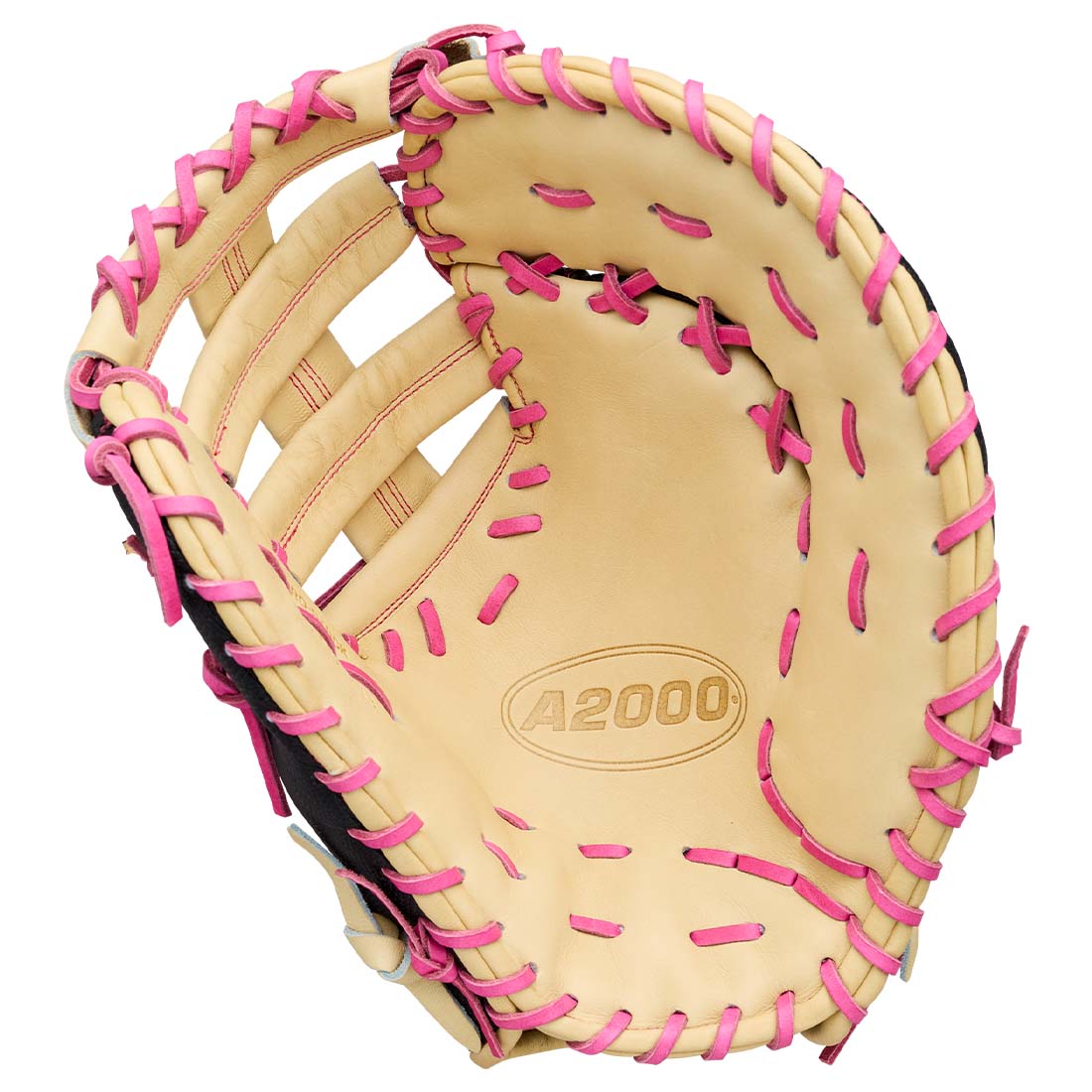 Wilson A2000 1673SS 13.00" 1st Base Mitt WBG06301RT13 - Blonde Black Flaming - HIT a Double - 2