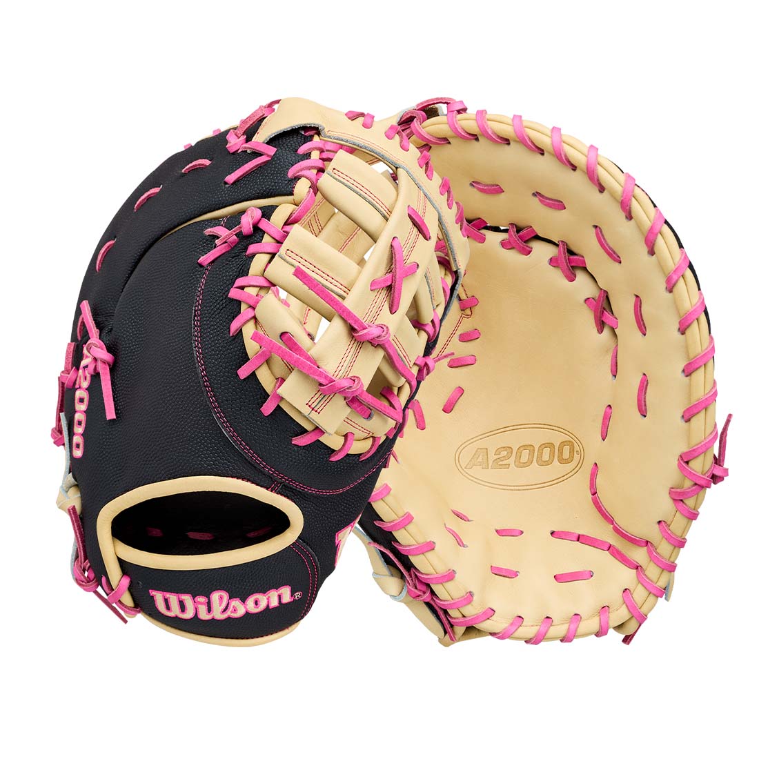 Wilson A2000 1673SS 13.00" 1st Base Mitt WBG06301RT13 - Blonde Black Flaming - HIT a Double - 8