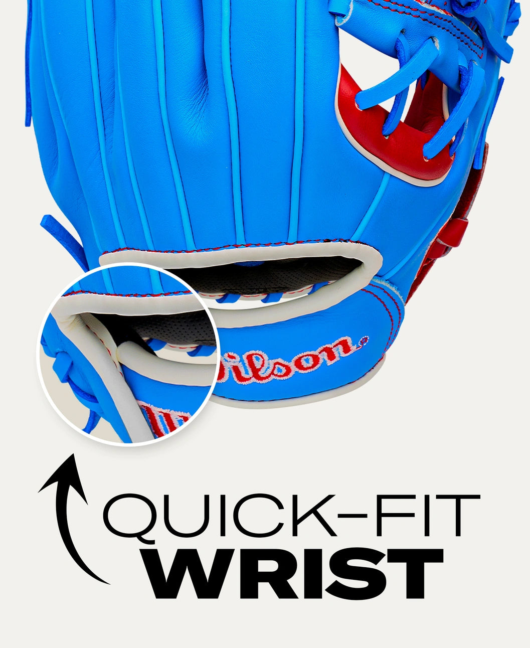 Wilson 2027 A500 11.50" Infield Baseball Glove WBG08601RT115 - Blue Red
