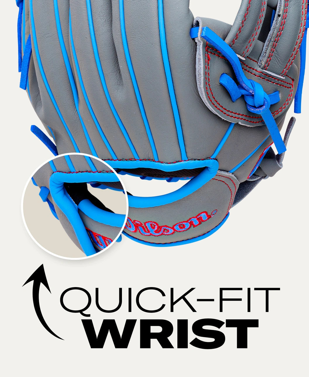 Wilson 2027 A500 12.00" Baseball Glove WBG08701RT12 - Gray Blue