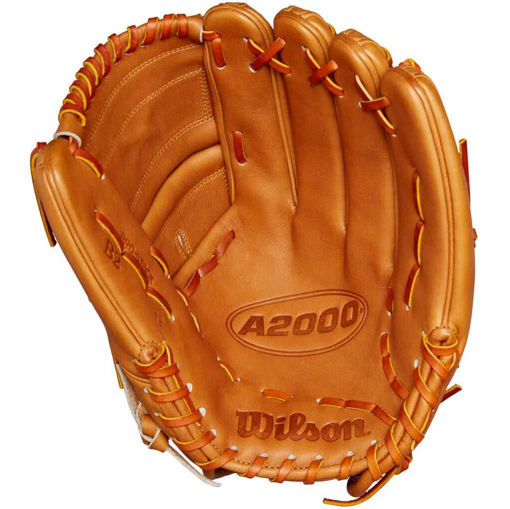Wilson A2000 B2 12.00&quot; Glove Day Series Pitcher&#39;s Glove WBW10208212 - Saddle Tan - HIT a Double - 2