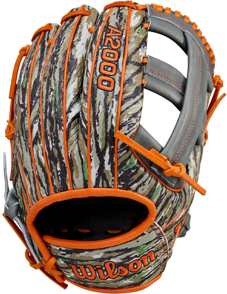 Wilson A2000 Gunnar Henderson 11.75" Winter Collection Infield  Glove WBW1034511175 - Camo pattern Orange - HIT a Double - 1