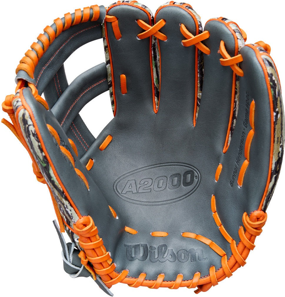 Wilson A2000 Gunnar Henderson 11.75" Winter Collection Infield  Glove WBW1034511175 - Camo pattern Orange - HIT a Double - 2