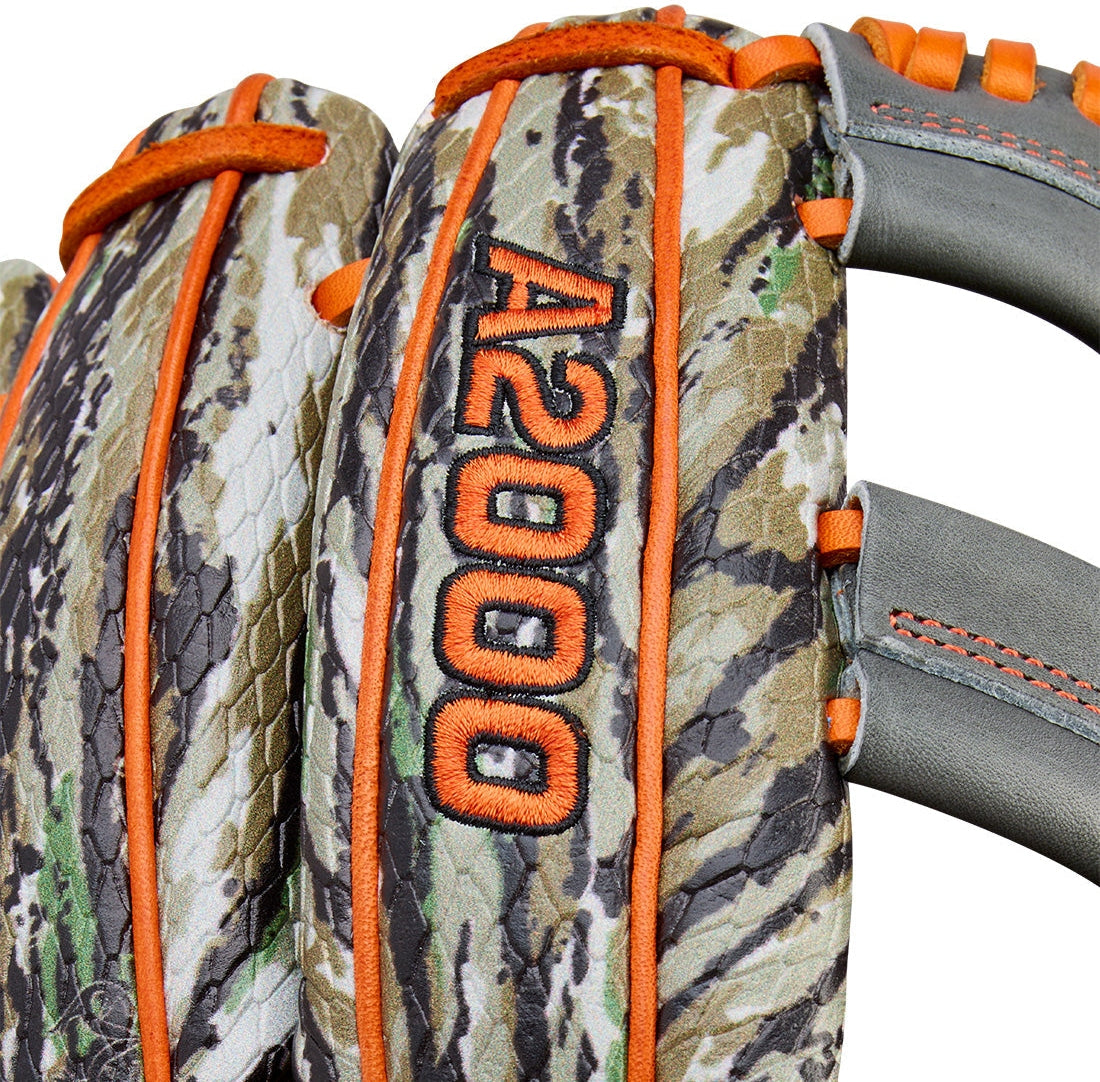 Wilson A2000 Gunnar Henderson 11.75" Winter Collection Infield  Glove WBW1034511175 - Camo pattern Orange - HIT a Double - 7