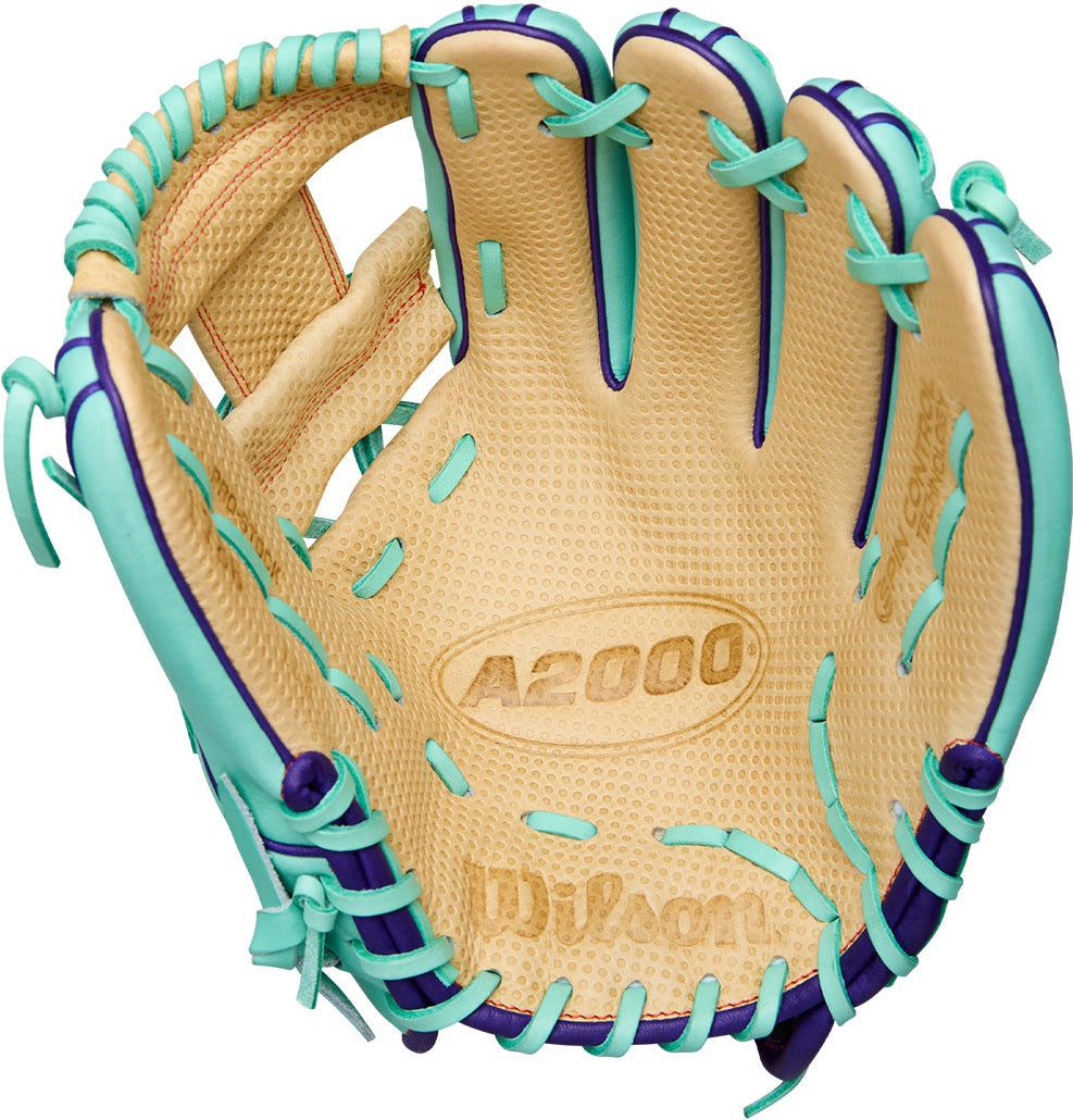 Wilson A2000 1786 Spin Control 11.50" Winter Collection Infield Glove WBW103937115 - Seafoam Blonde Purple - HIT a Double - 5