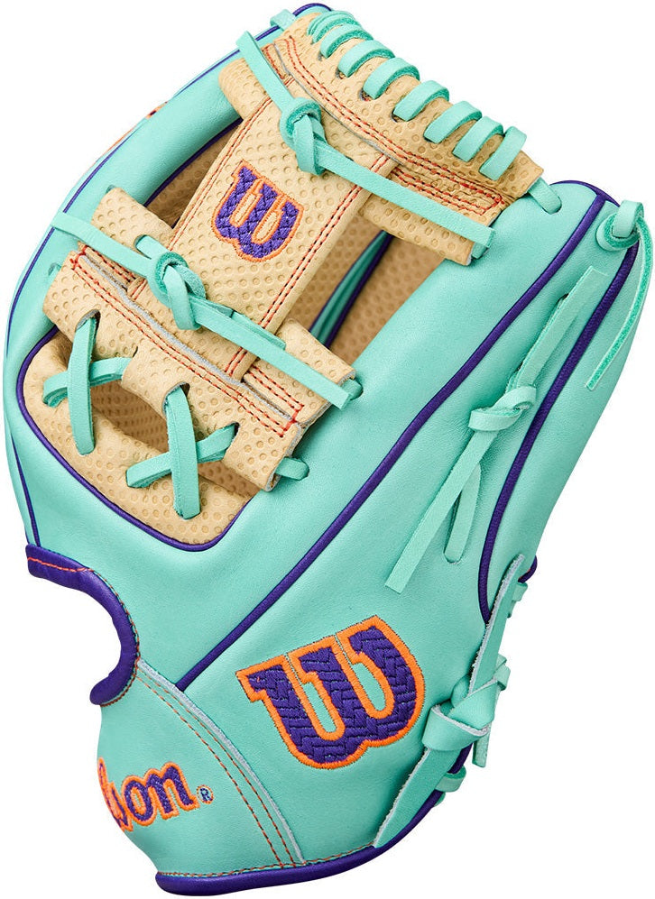Wilson A2000 1786 Spin Control 11.50" Winter Collection Infield Glove WBW103937115 - Seafoam Blonde Purple - HIT a Double - 6