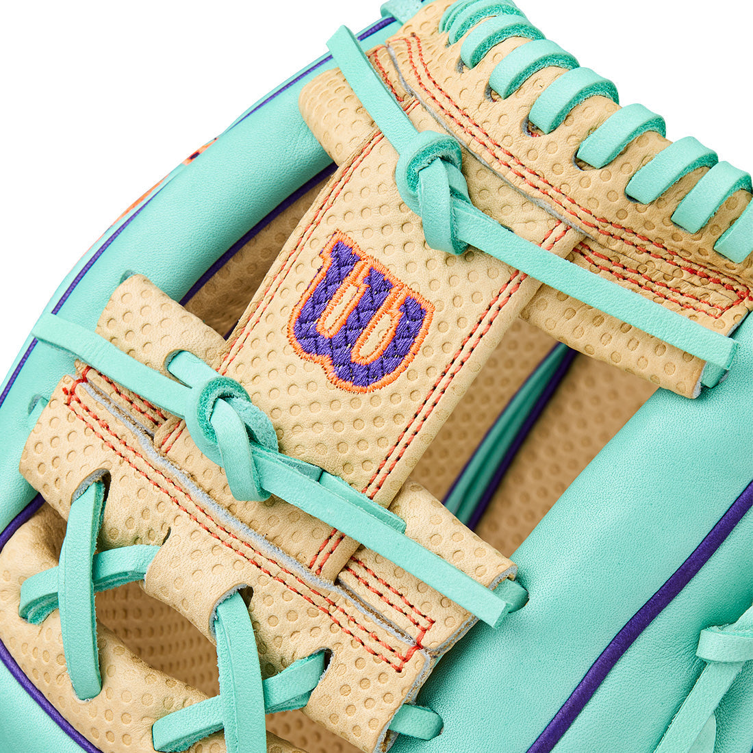 Wilson A2000 1786 Spin Control 11.50" Winter Collection Infield Glove WBW103937115 - Seafoam Blonde Purple - HIT a Double - 8