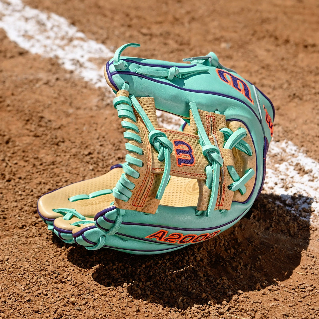 Wilson A2000 1786 Spin Control 11.50" Winter Collection Infield Glove WBW103937115 - Seafoam Blonde Purple - HIT a Double - 4