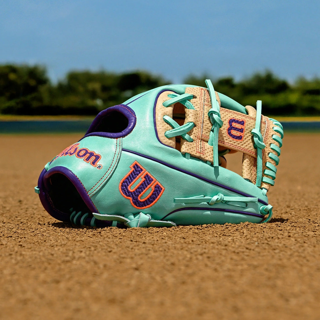 Wilson A2000 1786 Spin Control 11.50" Winter Collection Infield Glove WBW103937115 - Seafoam Blonde Purple - HIT a Double - 2