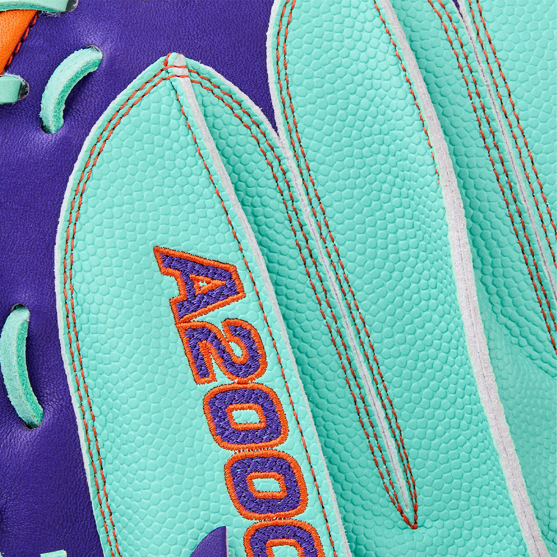 Wilson A2000 CM33SS 33.00" Winter Collection Catcher's Mitt WBW10394233 - Seafoam Purple Orange - HIT a Double - 8