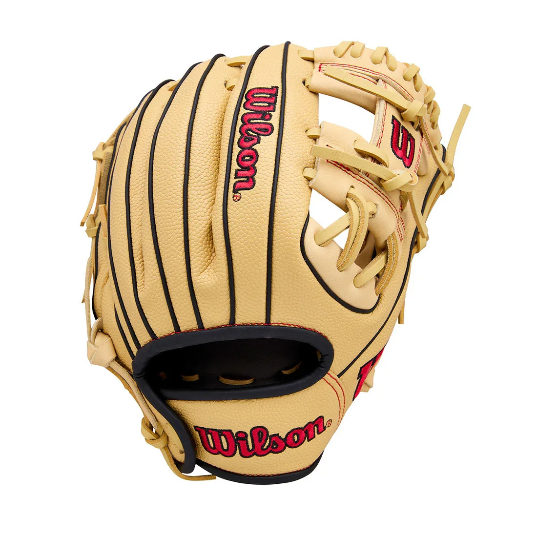 Wilson A1000 PF11 11.00" Infield Baseball Glove WBW10395511 - Blonde Black Red - HIT a Double - 1