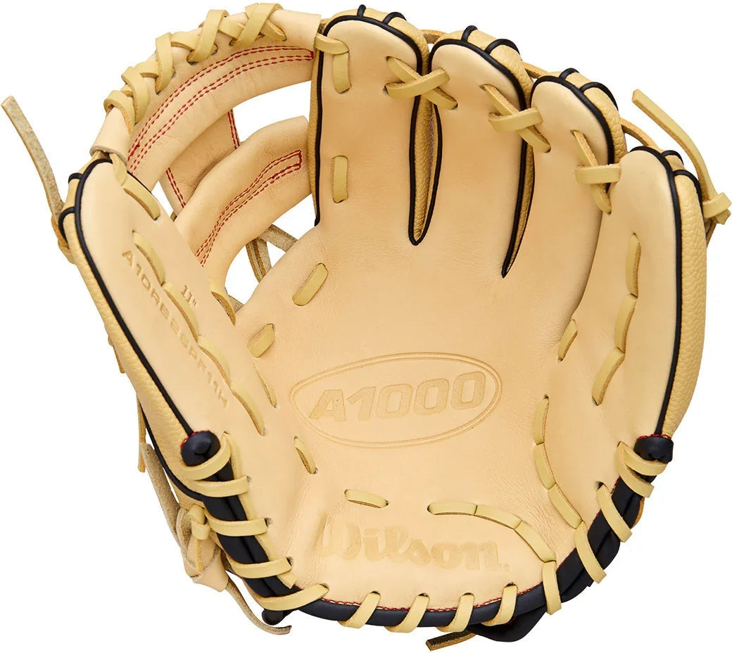 Wilson A1000 PF11 11.00" Infield Baseball Glove WBW10395511 - Blonde Black Red - HIT a Double - 2