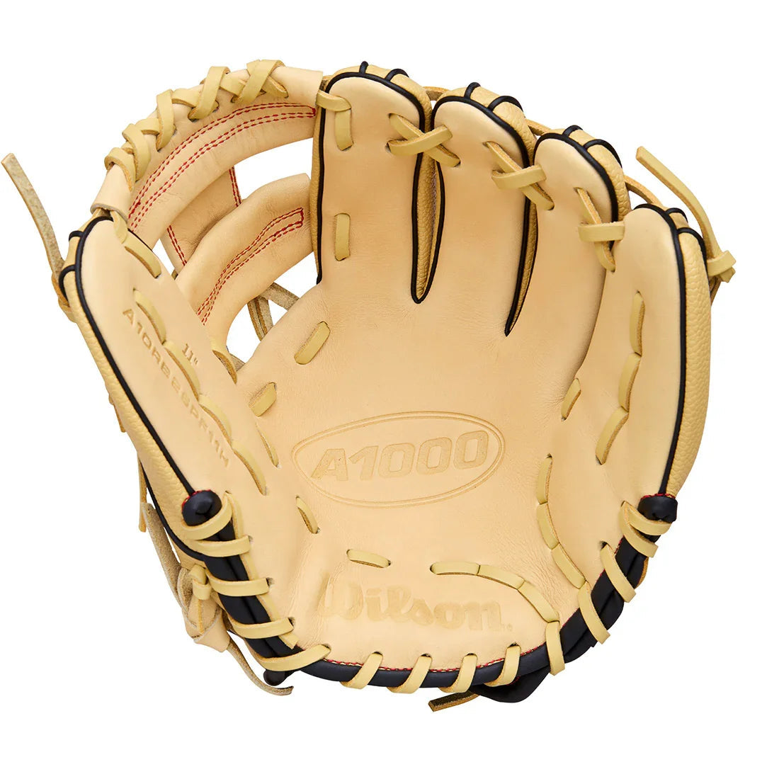 Wilson A1000 PF11 11.00" Infield Baseball Glove WBW10395511 - Blonde Black Red - HIT a Double - 1