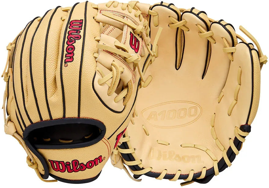 Wilson A1000 PF11 11.00" Infield Baseball Glove WBW10395511 - Blonde Black Red - HIT a Double - 3