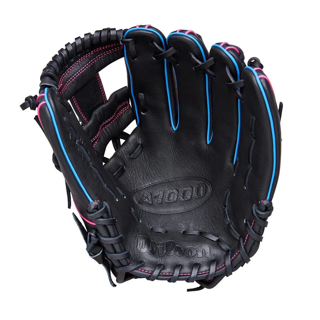 Wilson A1000 DP15 11.50" Infield Baseball Glove WBW103956115 - Black Flaming Pink - HIT a Double - 1