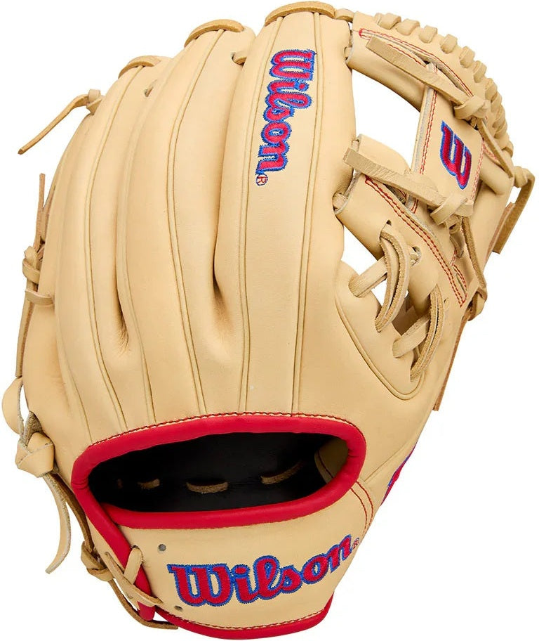 Wilson A1000 1975 11.75" Infield Baseball Glove WBW1039591175 - Blonde Red Royal - HIT a Double - 1