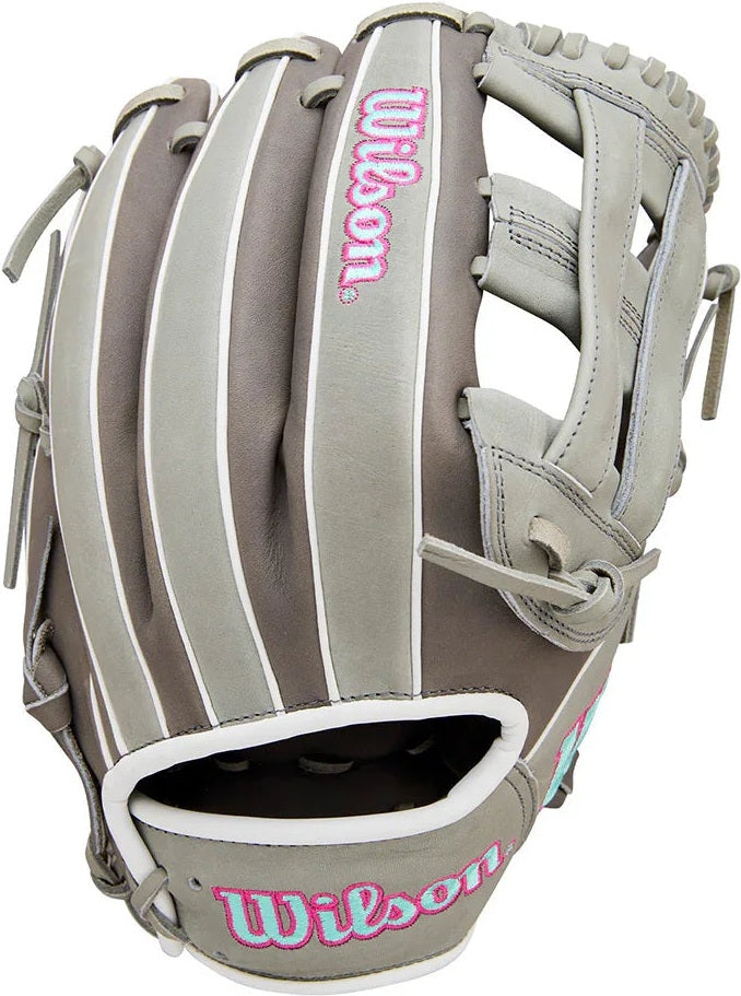 Wilson A1000 DW5 12.00" Infield Baseball Glove WBW10396012 - Steel Grey Grey Seafoam - HIT a Double - 1