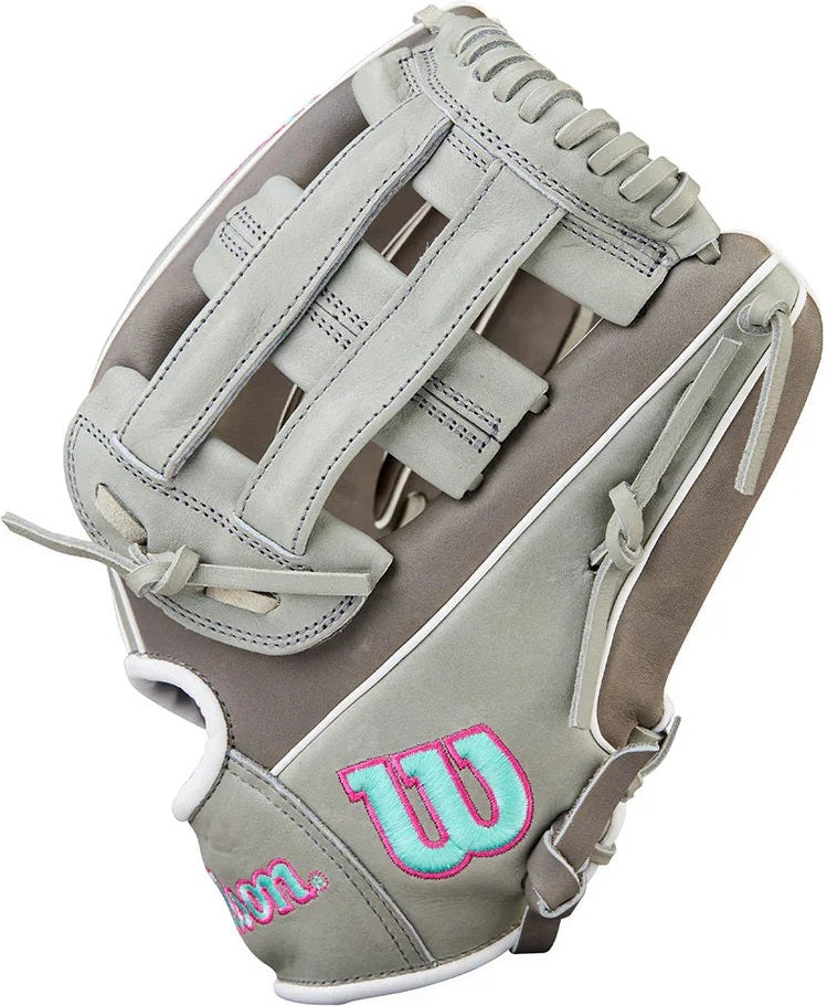 Wilson A1000 DW5 12.00" Infield Baseball Glove WBW10396012 - Steel Grey Grey Seafoam - HIT a Double - 4