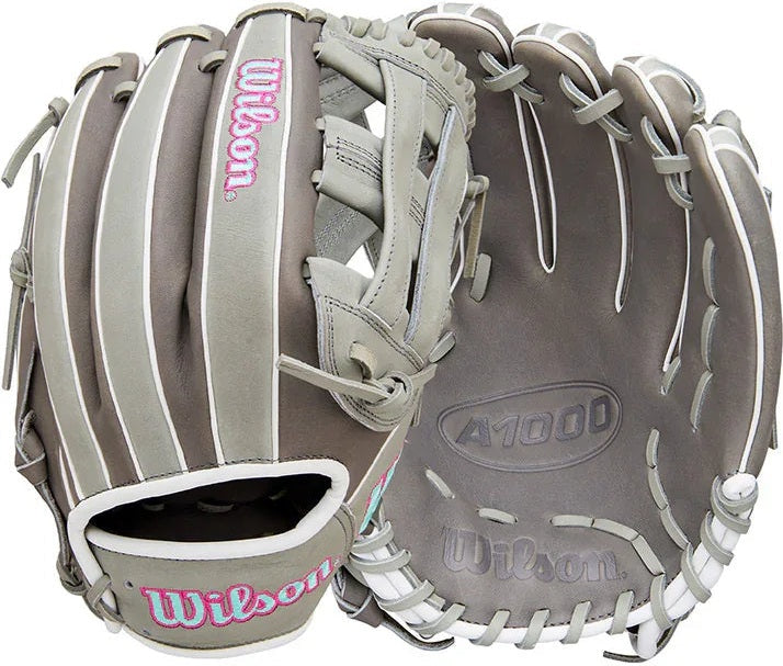 Wilson A1000 DW5 12.00" Infield Baseball Glove WBW10396012 - Steel Grey Grey Seafoam - HIT a Double - 3