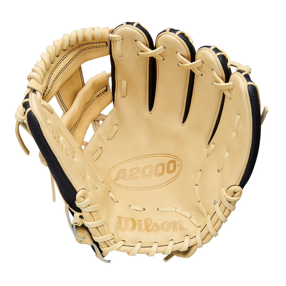 Wilson A2000 Classic Series DP15SS 11.50" Infield Baseball Glove WBW104110115 - Black Blonde Wilson Yellow - HIT a Double - 1