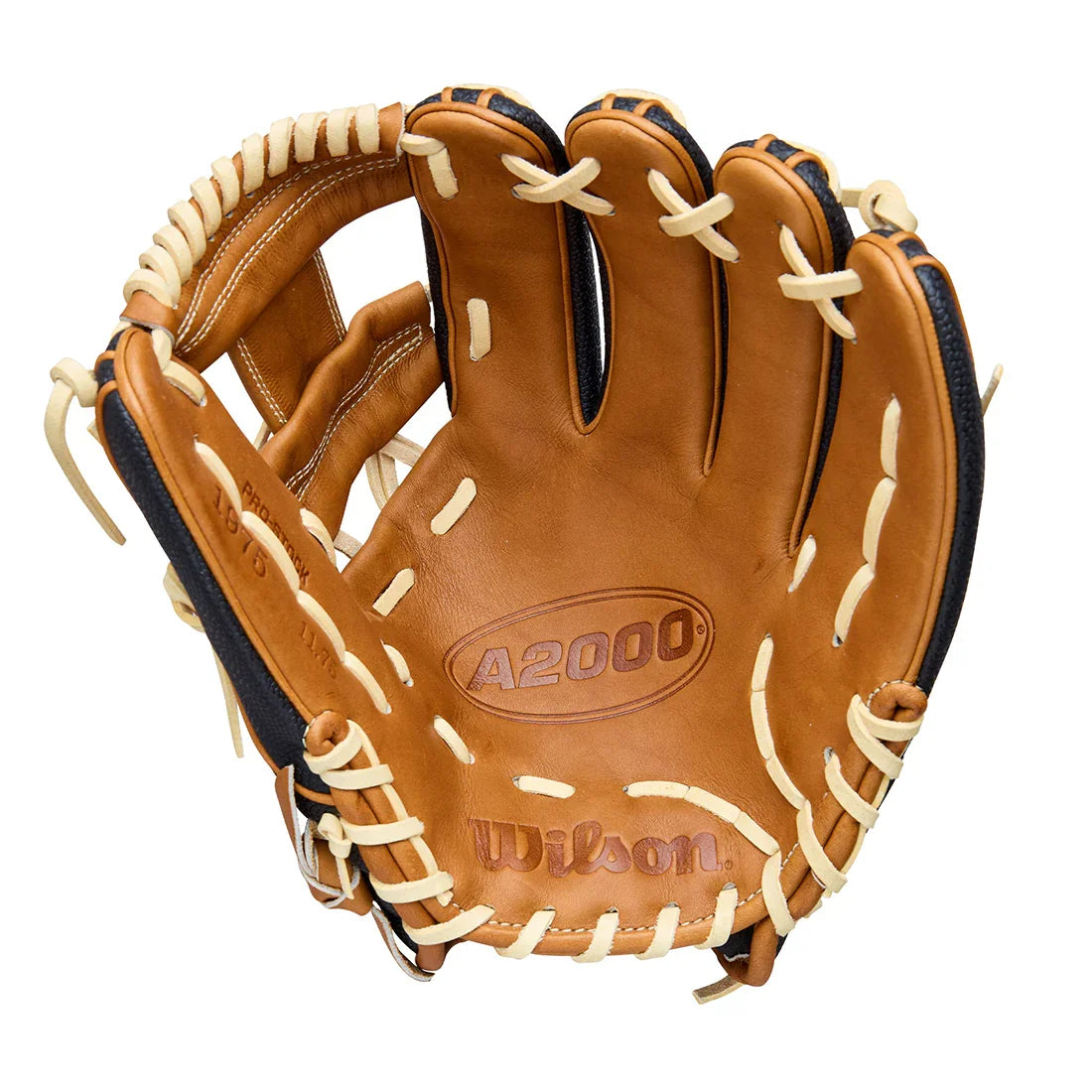 Wilson A2000 Classic Series 1975SS 11.75" Infield Baseball Glove WBW1041121175 - Black Saddle Tan  Wilson Yellow - HIT a Double - 1