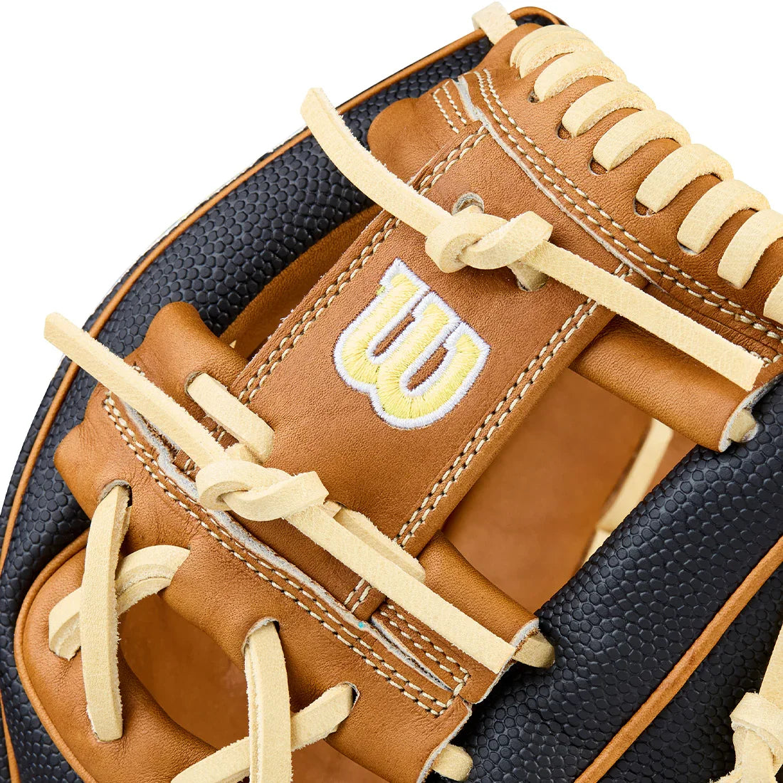 Wilson A2000 Classic Series 1975SS 11.75" Infield Baseball Glove WBW1041121175 - Black Saddle Tan  Wilson Yellow - HIT a Double - 6