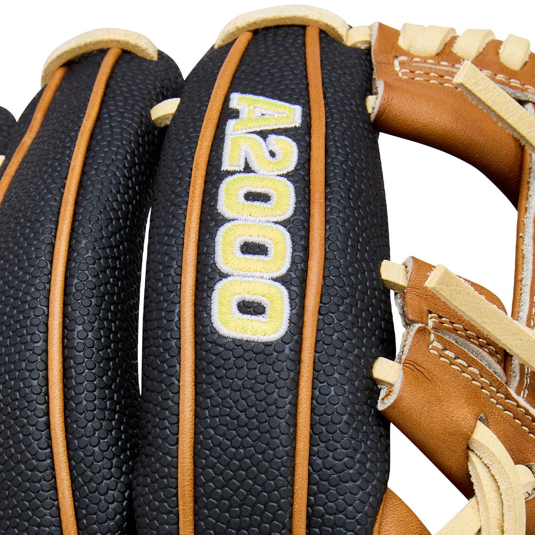 Wilson A2000 Classic Series 1975SS 11.75" Infield Baseball Glove WBW1041121175 - Black Saddle Tan  Wilson Yellow - HIT a Double - 7