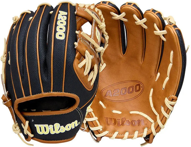Wilson A2000 Classic Series 1975SS 11.75" Infield Baseball Glove WBW1041121175 - Black Saddle Tan  Wilson Yellow - HIT a Double - 3