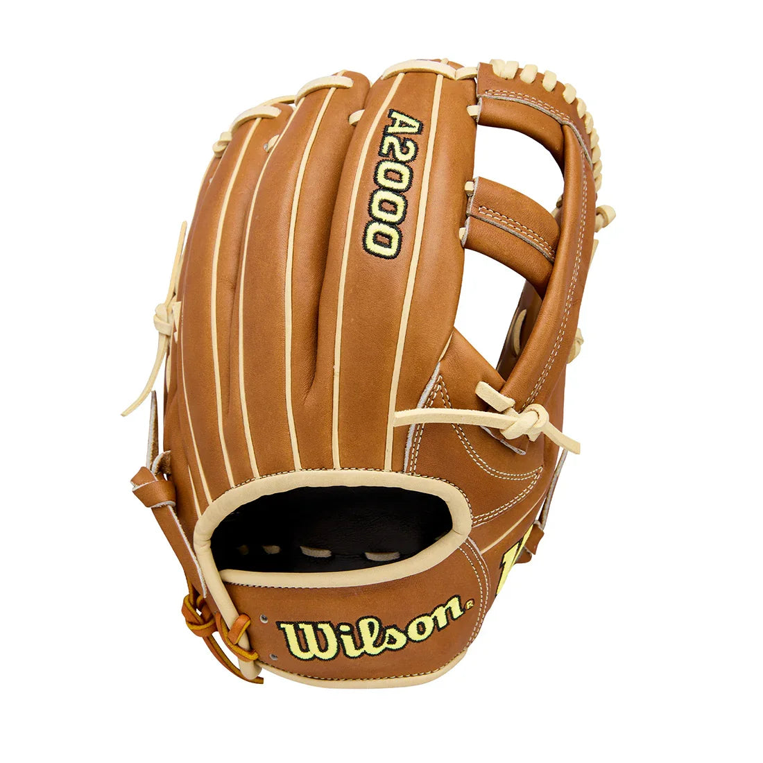 Wilson A2000 Classic Series EL3 11.75" Infield Baseball Glove WBW1041151175 - Saddle Tan Blonde Wilson Yellow - HIT a Double - 1