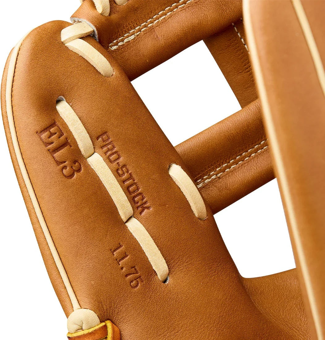 Wilson A2000 Classic Series EL3 11.75" Infield Baseball Glove WBW1041151175 - Saddle Tan Blonde Wilson Yellow - HIT a Double - 8