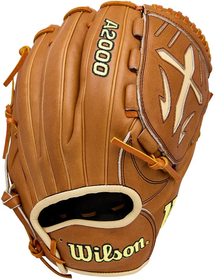 Wilson A2000 Classic Series B23 12.00" Pitcher Baseball Glove WBW10411712 - Saddle Tan Blonde Wilson Yellow - HIT a Double - 1