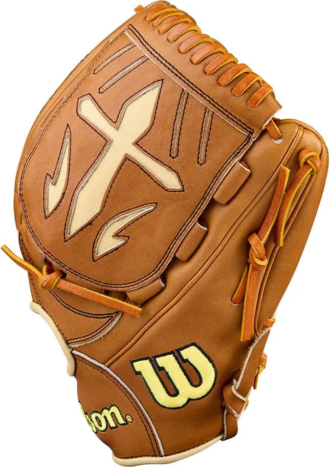 Wilson A2000 Classic Series B23 12.00" Pitcher Baseball Glove WBW10411712 - Saddle Tan Blonde Wilson Yellow - HIT a Double - 4