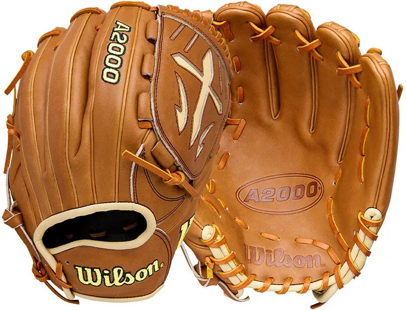 Wilson A2000 Classic Series B23 12.00" Pitcher Baseball Glove WBW10411712 - Saddle Tan Blonde Wilson Yellow - HIT a Double - 3