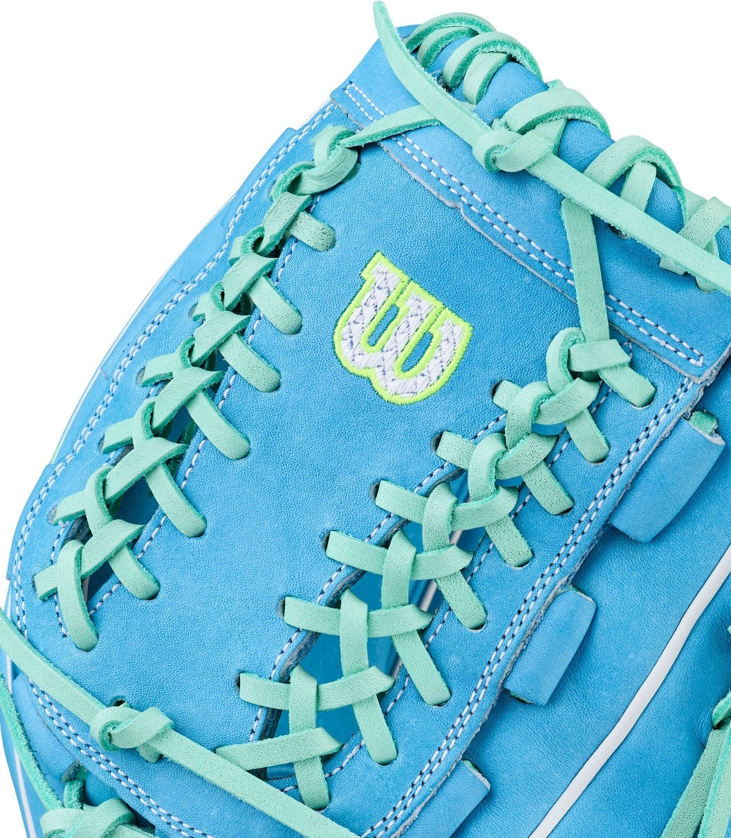 Wilson A2000 Spring Series FPHG 12” Fastpitch Pitcher’s Glove WBW10423512 - Sky Blue Seafoam - HIT a double - 5
