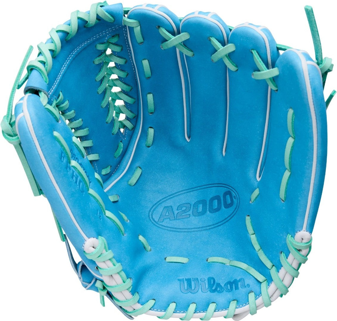 Wilson A2000 Spring Series FPHG 12” Fastpitch Pitcher’s Glove WBW10423512 - Sky Blue Seafoam - HIT a double - 1