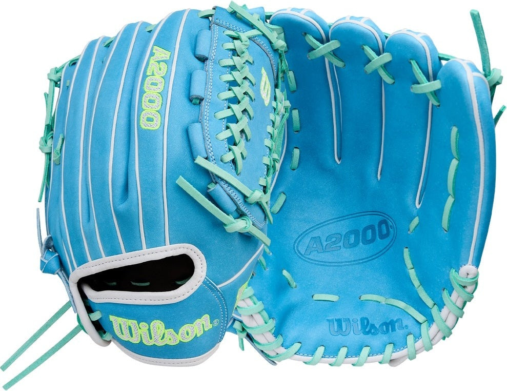 Wilson A2000 Spring Series FPHG 12” Fastpitch Pitcher’s Glove WBW10423512 - Sky Blue Seafoam - HIT a double - 3
