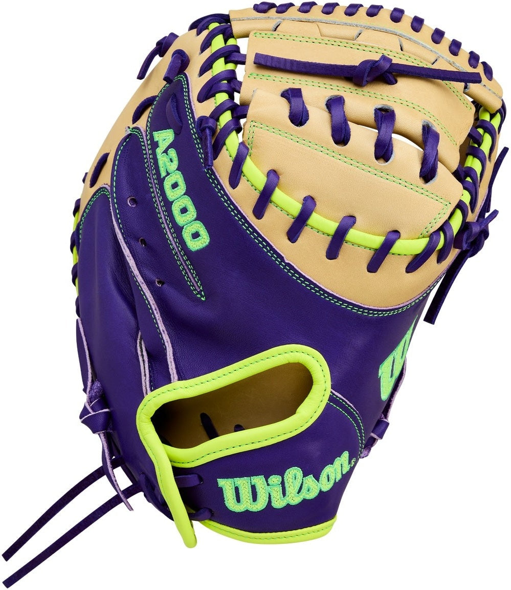 Wilson A2000 Spring Series FPCM23 34.00” Fastpitch Catcher’s Mitt WBW10423934 - Purple Blonde - HIT a double - 1
