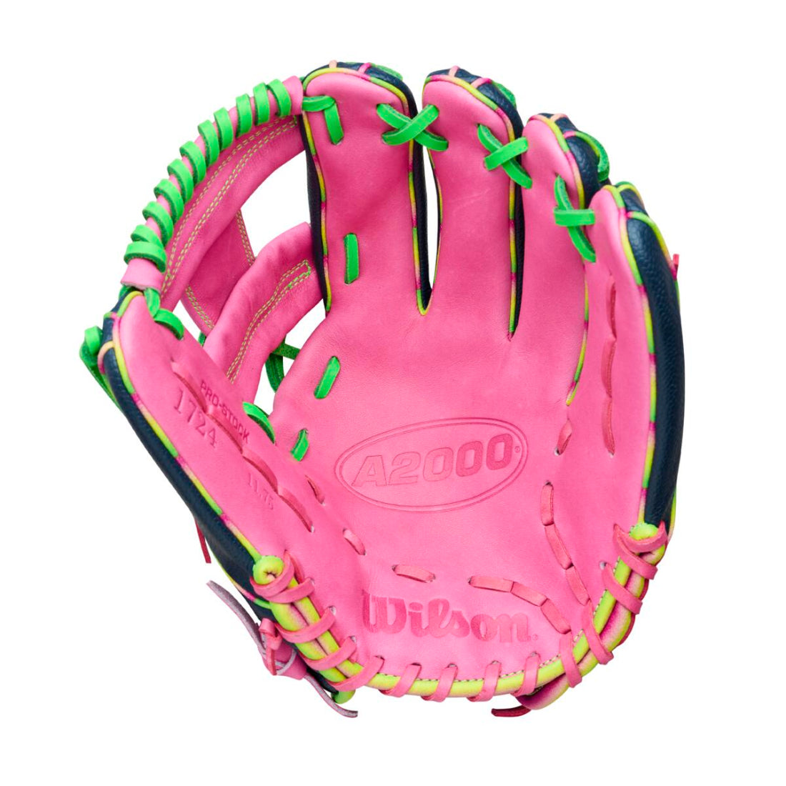 Wilson A2000 1724 11.75" Infield Glove Jun 2026 GOTM WBW1046531175 - Navy Pink Green