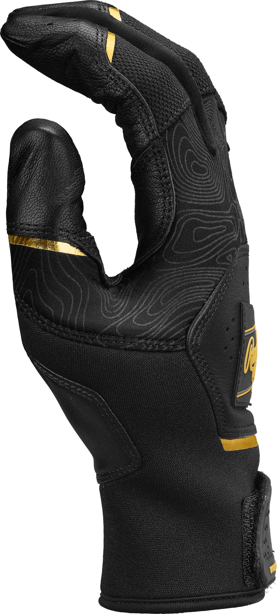 Rawlings Adult Workhorse Baseball Batting Gloves - Black Gold - HITaDouble - 3