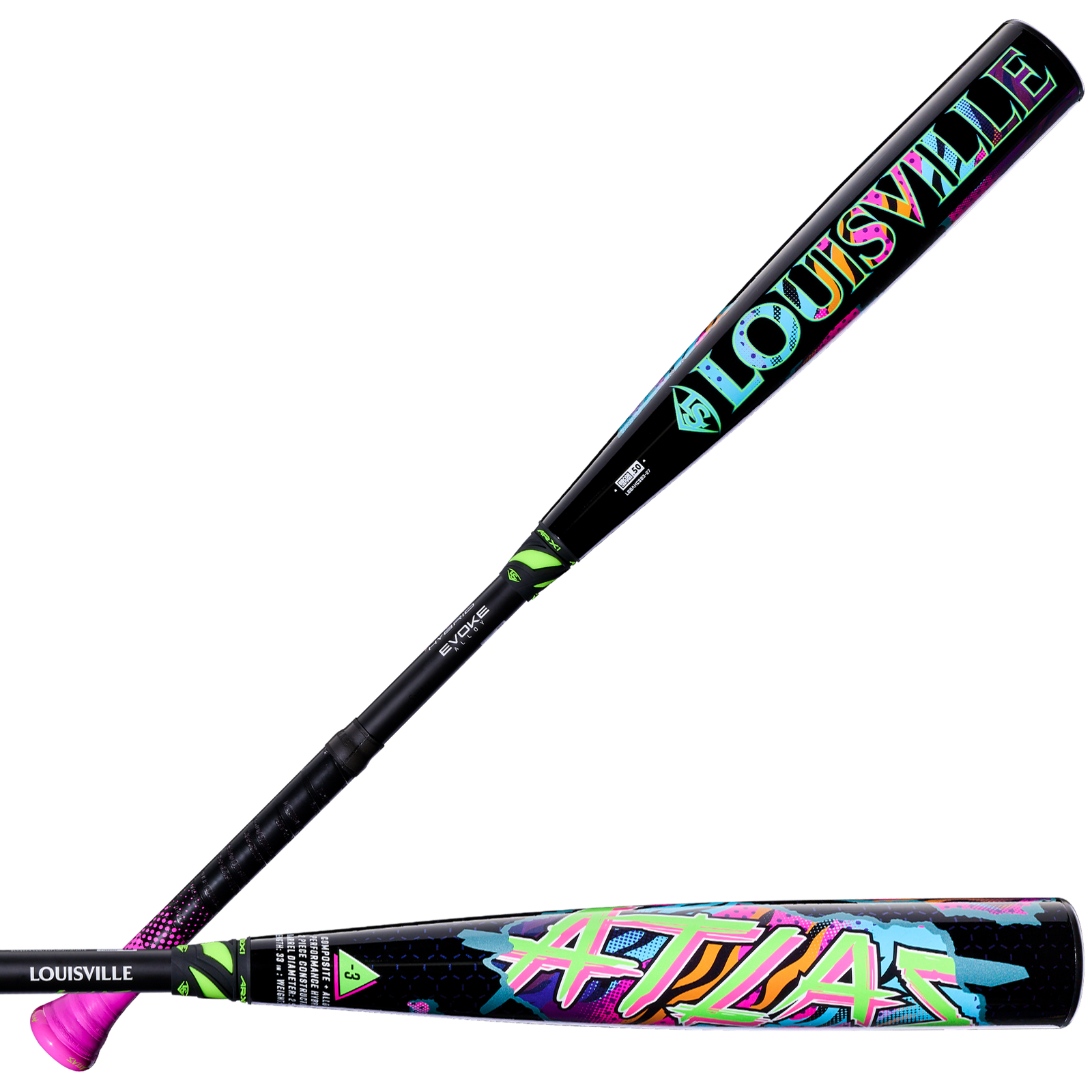 Louisville Slugger 2027 Atlas Hybrid (-3) Bbcor Bat Wl2701701 - Neon Night