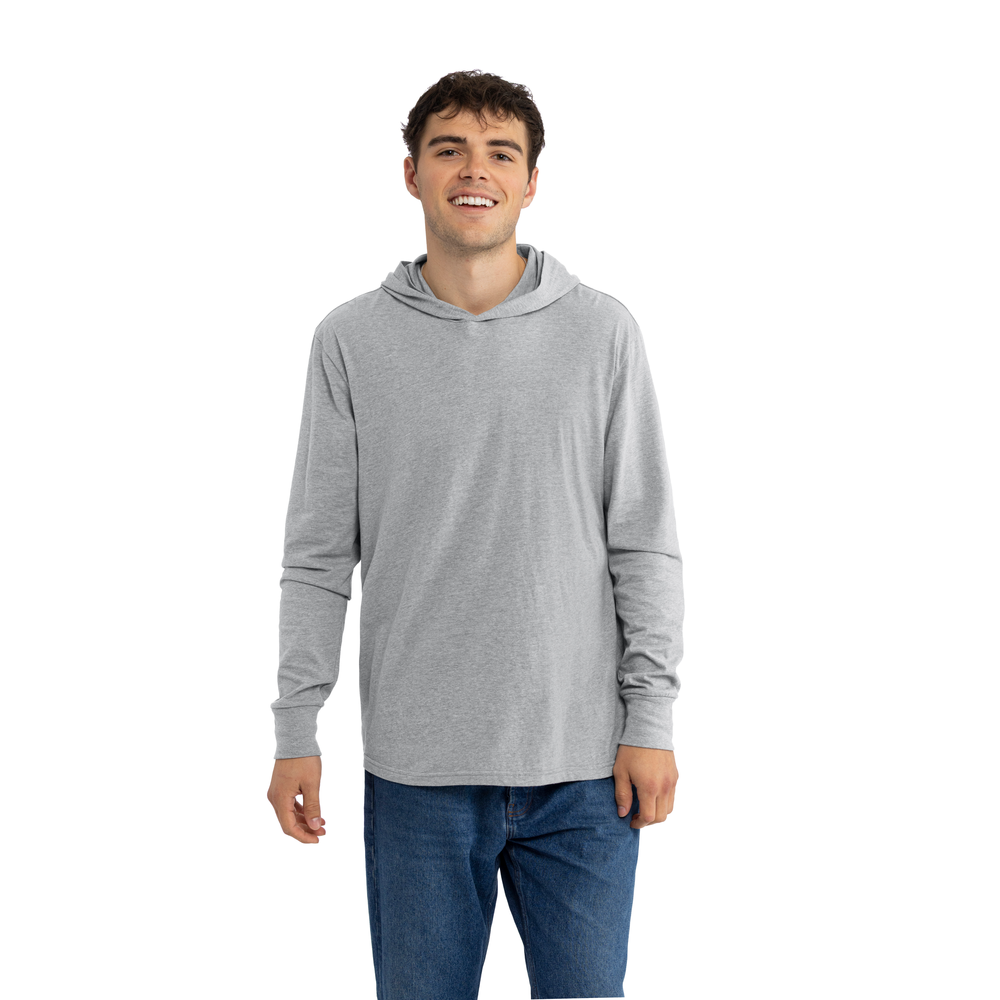 Next Level 6221 CVC Long Sleeve Hoodie - Dark Heather Gray