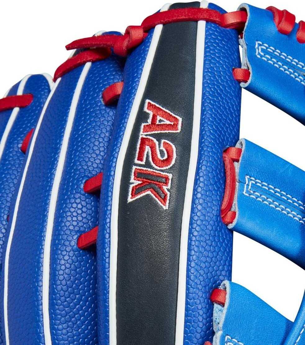 Wilson 2024 A2K Mookie Betts 12.50&quot; Outfield Glove WBW101626125 - Blue Black Red - HIT a Double - 7