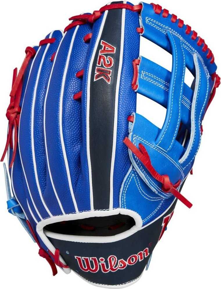 Wilson 2024 A2K Mookie Betts 12.50" Outfield Glove WBW101626125 - Blue Black Red - HIT a Double - 1