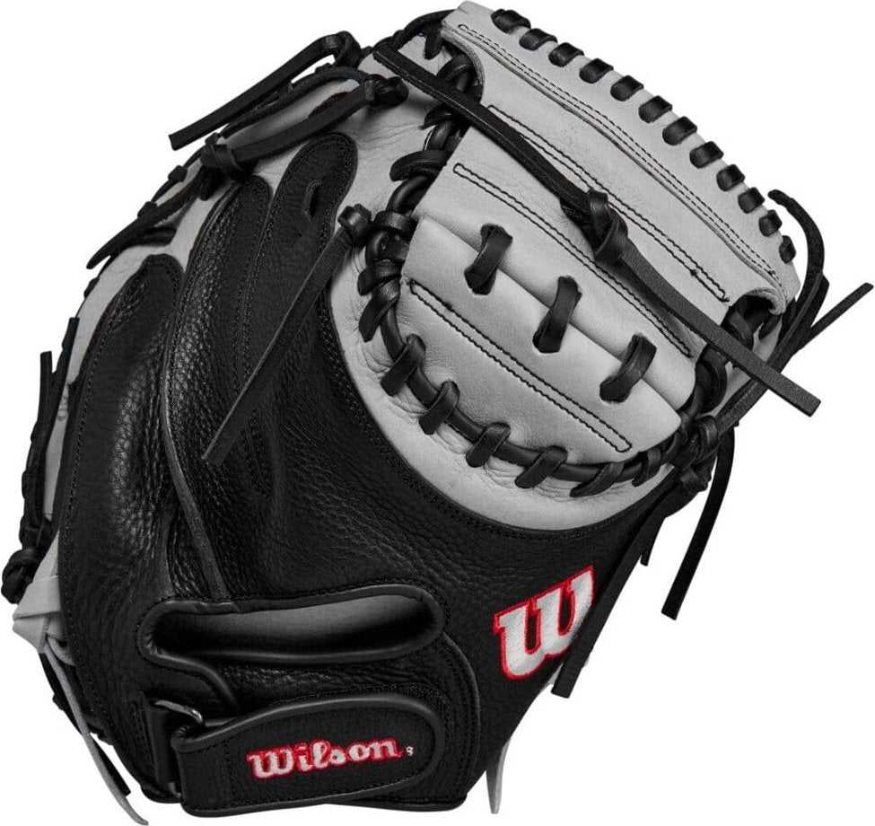 Wilson A1000 CM33 33.00&quot; Catcher&#39;s Mitt WBW10145433 - Silver Black Red - HIT a Double - 1