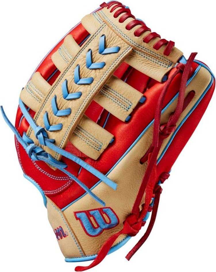 Wilson A1000 PF1892 12.25&quot; Outfield Glove - Red Blonde Blue - HIT a Double - 4