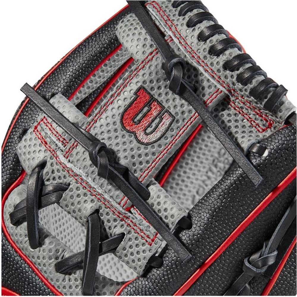 Wilson A2000 SC1975SS 11.75&quot; Infield Baseball Glove WBW1009861175 - Black Gray Red - HIT a Double - 7