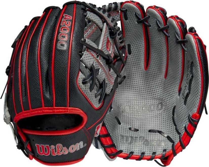 Wilson A2000 SC1975SS 11.75&quot; Infield Baseball Glove WBW1009861175 - Black Gray Red - HIT a Double - 3
