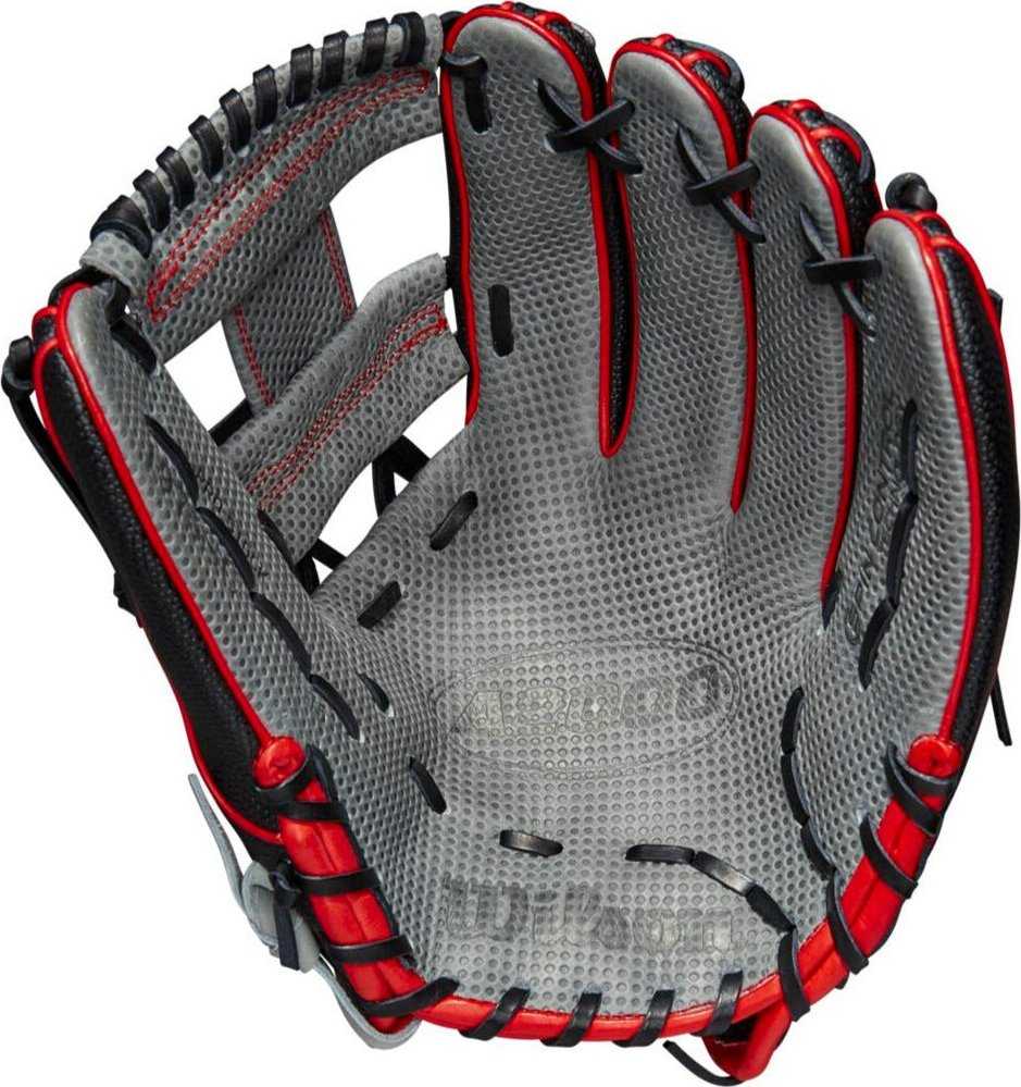 Wilson A2000 SC1975SS 11.75&quot; Infield Baseball Glove WBW1009861175 - Black Gray Red - HIT a Double - 2